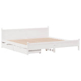 Bed Frame without Mattress White 180x200 cm Super King Solid Wood Pine 3309762