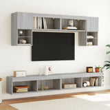 6 Piece TV Wall Units with LED Grey Sonoma Engineered Wood 3216709