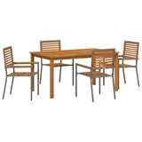 Garden Dining Set 5 pcs Grey Solid Acacia Wood 3365518