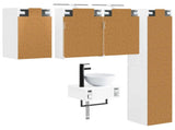 Bathroom Furniture Set 5 pcs White Engineered Wood and Glass 3407247