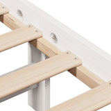 ZNTS Bed Frame without Mattress White 100x200 cm Solid Wood Pine 3309906