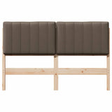 Upholstered Headboard Brown and Taupe 140 cm Solid Pine Wood 880181