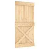 Sliding Door Natural and Black 100 x 210 cm Solid Pine Wood 3445169