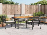 Garden Dining Set Black PE Rattan 5 piece set 3213562