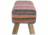 Bench 110 x 30 x 45 cm Real Leather Multicolour 42042117