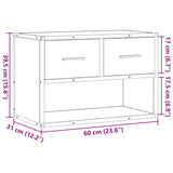 TV Cabinet Grey Sonoma 60x31x39.5 cm Engineered Wood and Metal 848912