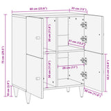 Side Cabinet 60x33x75 cm Solid Wood Mango 358310