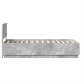 Bed Frame Concrete Grey 90 x 200 cm Engineered Wood 3408120