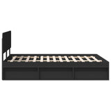 Bed Frame with Headboard Black 160 x 200 cm Solid Pine Wood 3412052