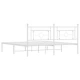 Metal Bed Frame without Mattress with Headboard White 183x213cm 374393