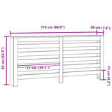 Radiator Cover Black Oak 175 x 20 x 82 cm Engineered Wood 869221