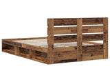Bed Frame with Headboard Old Wood 120 x 190 cm Solid Pine Wood 3411774