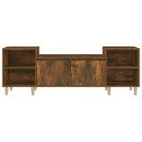 TV Cabinet Smoked Oak 160x35x55 cm Engineered Wood 821193