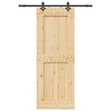 Sliding Door with Hardware Set 85x210 cm Solid Wood Pine 3332726