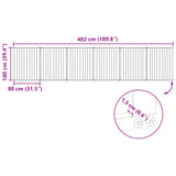 Dog Gate 6 pcs Black 80 x 100 cm Galvanised Steel 892003