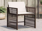 Garden Chairs with Cushions 4 pcs Brown Poly Rattan 365037