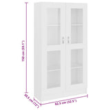 Vitrine Cabinet White 82.5x30.5x150 cm Engineered Wood 802759