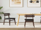Dining Chair 2 pcs Light Brown and Black Solid Rubber Wood 42020511