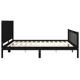 Bed Frame without Mattress Black 200x200 cm Solid Wood Pine 3192645