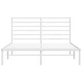 Metal Bed Frame without Mattress with Headboard White 150x200cm 352370