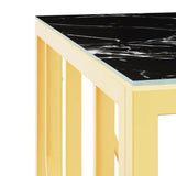 Coffee Table Gold 50x50x50 cm Stainless Steel and Glass 350044