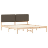 Bed Frame with Upholstered Headboard Taupe 180 x 200 cm 877892