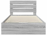 Bed Frame with Drawer Grey Sonoma 90 x 200 cm Engineer Wood 3411862