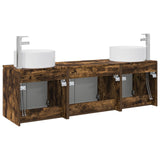 Bathroom Cabinet Set 3 pcs Smoked Oak 49.5 x 44.5 x 65.5 cm 3405732