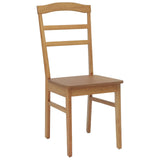 Dining Chair 2 pcs Natural Solid Rubber Wood 42020495