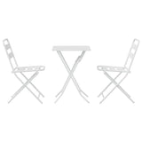 Garden Bistro Set Folding 3 pcs White Steel 42010319