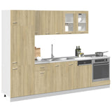 ZNTS 8 Piece Kitchen Cabinet Set Sonoma Oak Engineered Wood 3307655