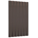 ZNTS Roof Panels 12 pcs Powder-coated Steel Brown 60x36 cm 319125