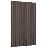ZNTS Roof Panels 12 pcs Powder-coated Steel Brown 60x36 cm 319125