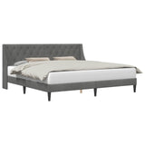 Bed Frame with Headboard Dark Grey 180 x 200 cm Velvet 42027458