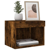 Bedside Cabinets with LED Lights Wall-mounted 2 pcs Smoked Oak 837122