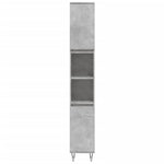 ZNTS 3 Piece Bathroom Cabinet Set Concrete Grey Engineered Wood 3187793