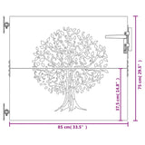 Garden Gate 85x75 cm Corten Steel Tree Design 153208