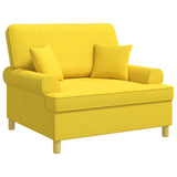 Armchair with Cushions Light Yellow Fabric 42043513