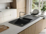 Kitchen Sink Double Basin Granite 96 x 50 x 31 cm Graphite 42053753