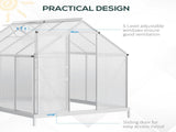 190 x 253 cm Walk-In Polycarbonate Greenhouse - Silver-Tone T3398P377631