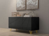 Modern Luxe High Gloss Sideboard, with Hairpin Legs - Black T3398P377929