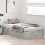 Storage Bed Frame Concrete Grey 90 x 200 cm Engineered Wood 3335344