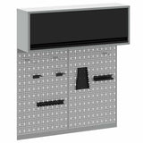 Tool Cabinet Set with Shelf 3 pcs Black Powder-Coated Steel 3321410