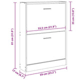 Shoe Cabinet White 59x17x81 cm Engineered Wood 342534