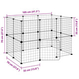 20-Panel Pet Cage with Door Black 35x35 cm Steel 3114037