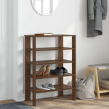 Shoe Rack Brown Oak 61x32x87.5 cm Engineered Wood 859857