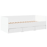 Daybed with Drawers without Mattress White 75x190 cm Small Single 3280832