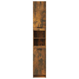 Bathroom Cabinet Smoked Oak 32x34x188.5 cm Engineered Wood 817069