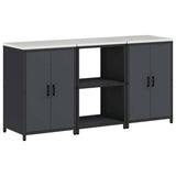 Kitchen Storage Set HATTEM 3 pcs Anthracite Cold-rolled Steel 3392696