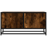 TV Cabinet Smoked Oak 80x34.5x40 cm Engineered Wood and Metal 848826